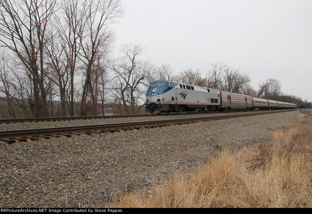 Amtrak 92 leads train 07T west past MP 116